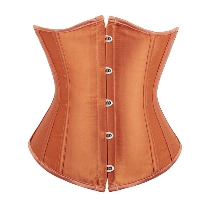 Corset Underbust Femme En Satin - Serre-taille Gothique Vintage, Lacets, Grande Taille, Pour Déguisement Médiéval Ou Soirée
