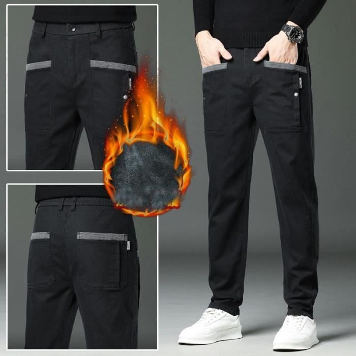 Pantalon Double Polaire Homme Chaude Hiver Casual Respirante