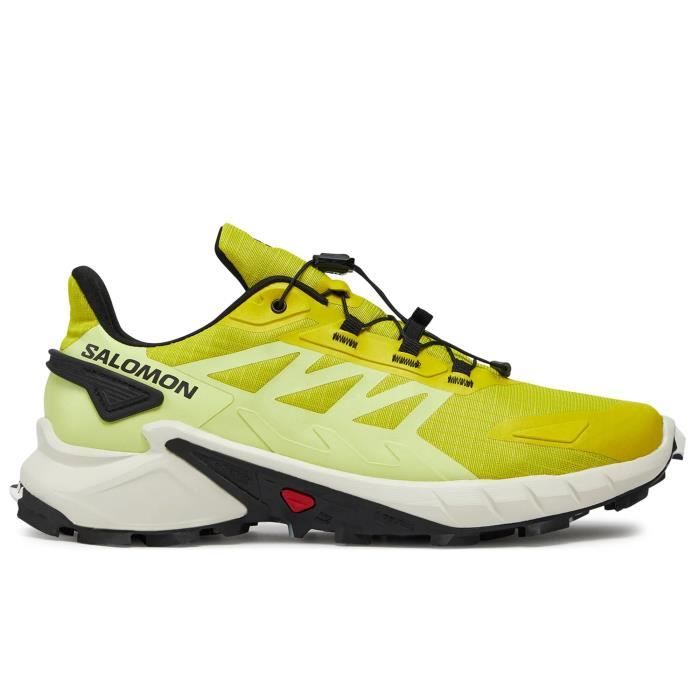Chaussures de trail running Salomon Supercross 4 pour Homme - Jaune - Lacets - Dessus Synthétique