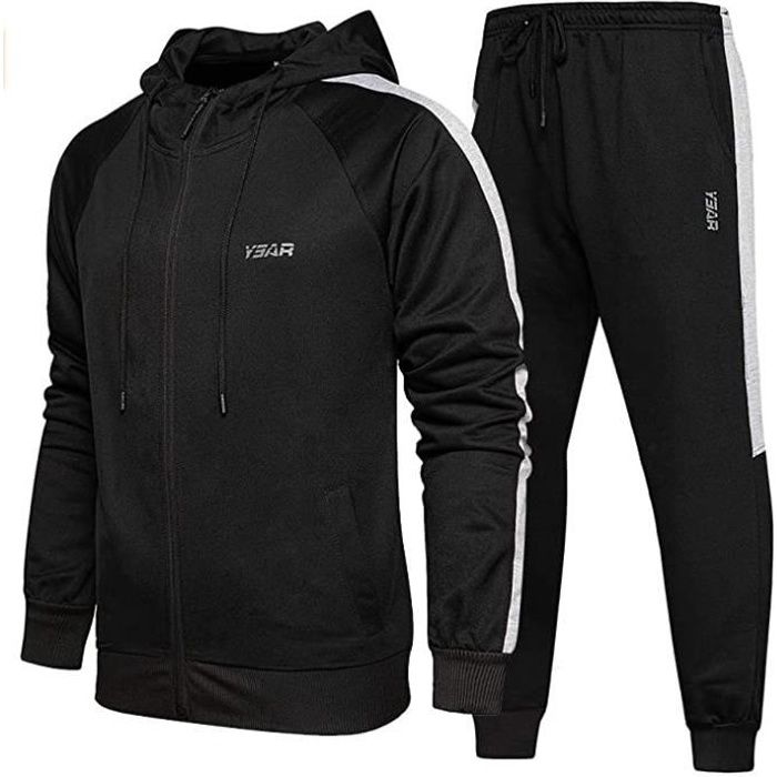 2021 Ensemble Survêtement Homme Casual Sport Sweater à Zippé et Pantalon  Jogging Noir Noir - Cdiscount Prêt-à-Porter