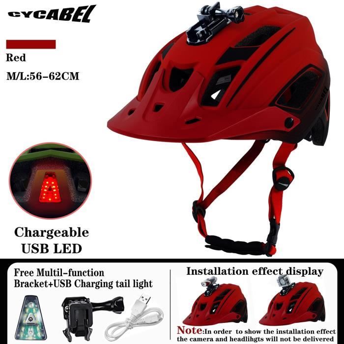 Casque de vélo,NEWBOLER casque de vélo homme femmes lumière LED casque route montagne casque de