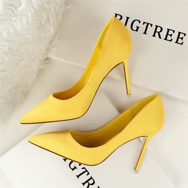Escarpins Femme jianchuqiao Talons hauts 9CM Jaune