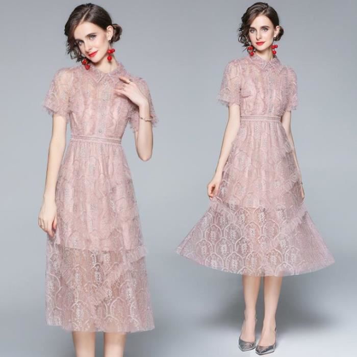 Robe femme Loisirs Maille Brod?�e Robe ??l?�gante - Rose KJEHOME mengnan Rose - Cdiscount Pr??t-?�-Porter