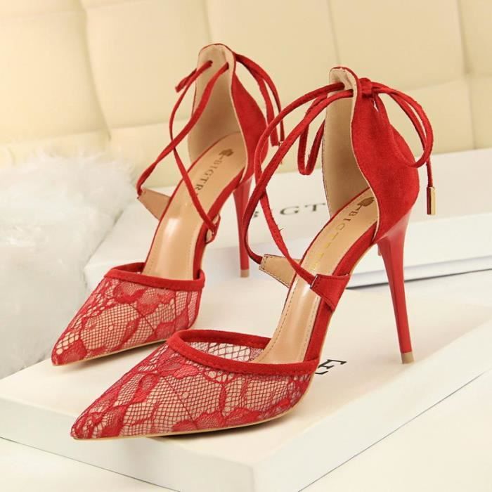 Escarpins Sonia Rykiel Talons Hauts - Sangle De Cheville, Panneaux En Maille - Taille 39 - Occasion