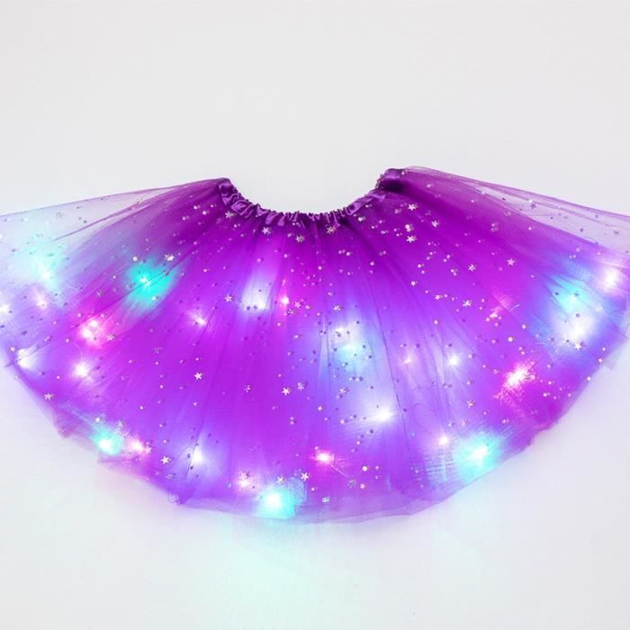 Jupe Tulle LED Orange 40 Cm – Jupe Tutu Lumineuse Femme & Fille – Parfait Pour Carnaval, Noël, Danse & Soirée