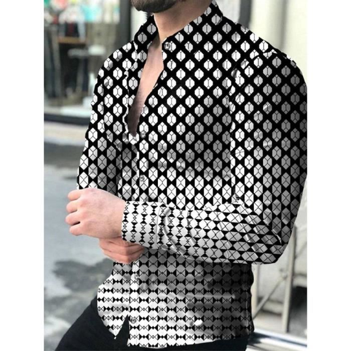 Chemise homme violette, chinée blanche | Ollies Fashion