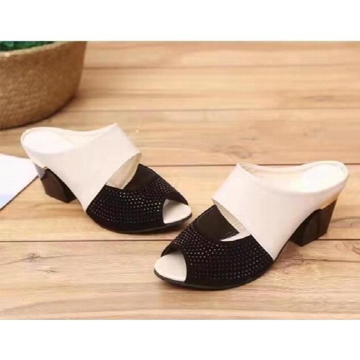 Pstuiky Sandales Pour Femmes, Mode Décontractée Tête Ronde Tissée Sandales Confortables Semelle Plate Chaussures De Plage Décontractées Sandales D'Extérieur Pour Femmes Économies D'Été