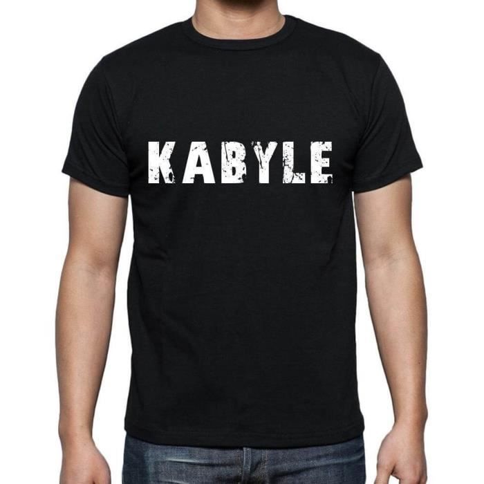 Homme Tee-Shirt Kabyle T-Shirt Vintage Noir