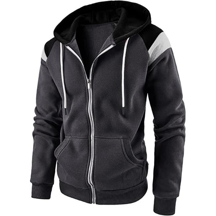 Sweat à Capuche Homme Avec Poches Kangourou - Manches Longues, Mélange Polyester/élasthanne, Style Décontracté