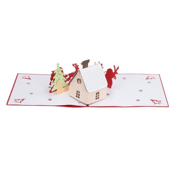 Carte De Noël Pop-up 3D 'Joyeux Noël' - Décorée Cadeaux, Boules - Avec Enveloppe - Cadeau Festif