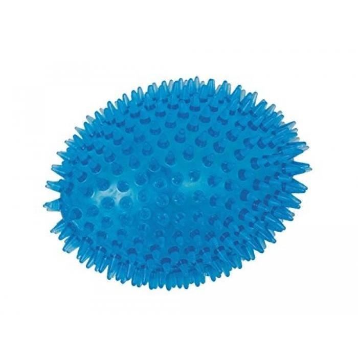 NOBBY JOUET POUR CHIEN SPIKY RUGBY BALLE + BIP BLEU 11 CM