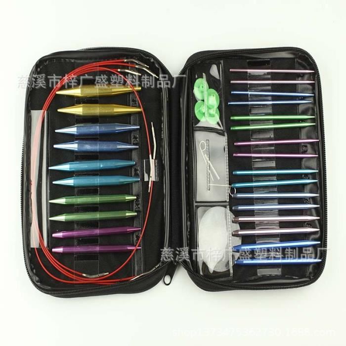 OHP 13 tailles set aiguille à tricoter circulaire aluminium interchangeable L Cdiscount