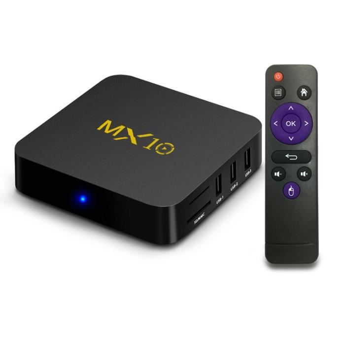 Smart TV Box Android 9.0MX 10 Box Multimédia4Go RAM+32 Go ROM eMMC