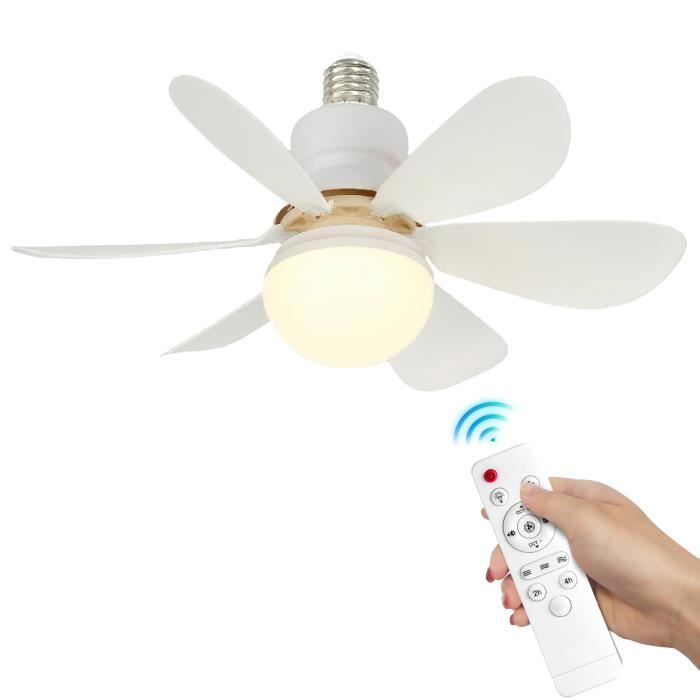 Ventilateur Plafond Éclairant 30W - 2835-18 LED x2 3 Modes Puissance 400 tours-min 3000-6500K Voltage Universel - Prumya