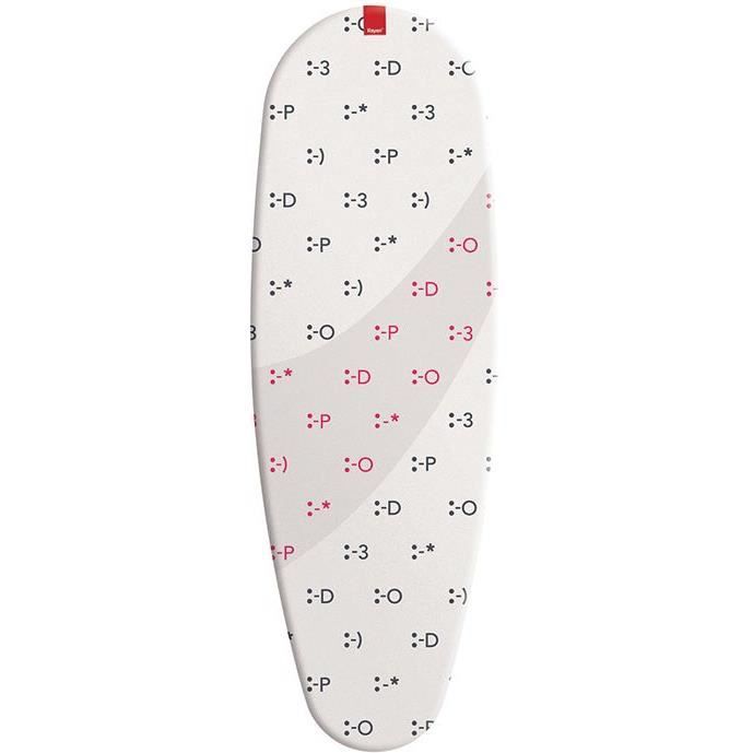 Housse table à repasser Thermo sensitive - 130 x 47 cm - Blanc et emoticone