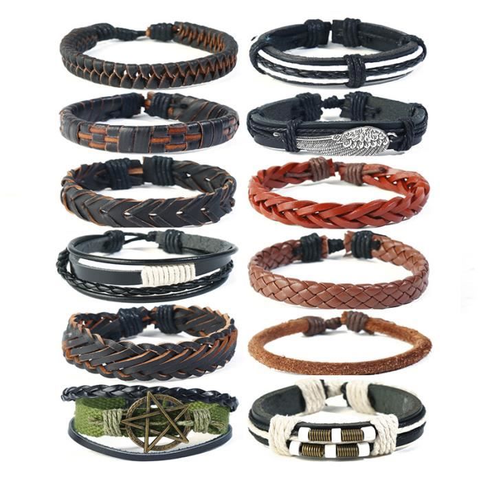 Bracelet En Cuir Noir Unisexe - Longueur 20cm, Neuf Avec étiquettes - Livraison Gratuite