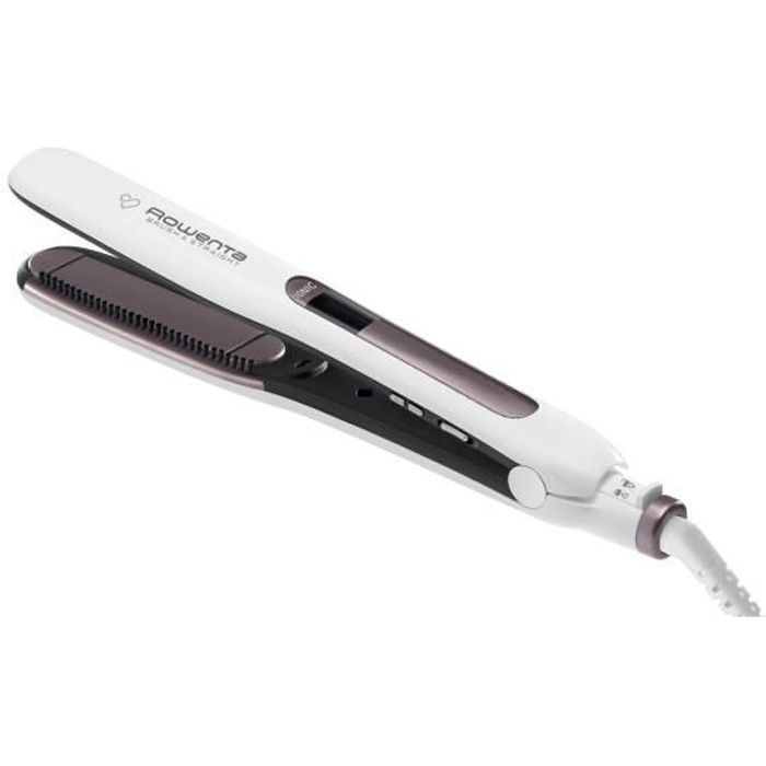 ROWENTA SF7510F0 Brush & Straight Lisseur Contrôle de la température de 130 à 200°C Ecran LCD Temps de chauffe rapide Lissage
