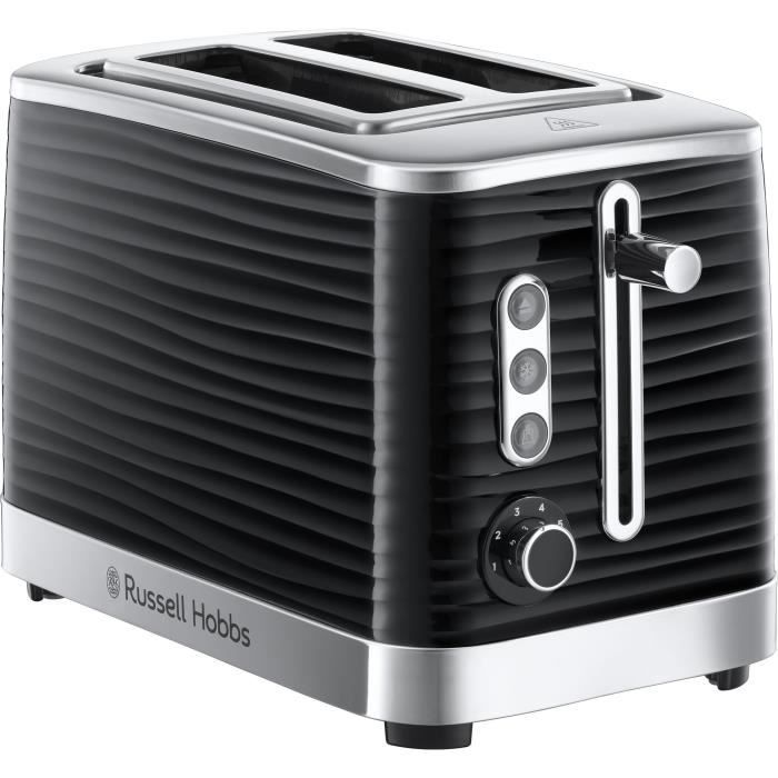 Toaster Grille Pain XL Inspire Russell Hobbs 24370-56 - Contrôle Brunissage - Décongéle - Réchauffe - Chauffe Viennoiserie - Noir