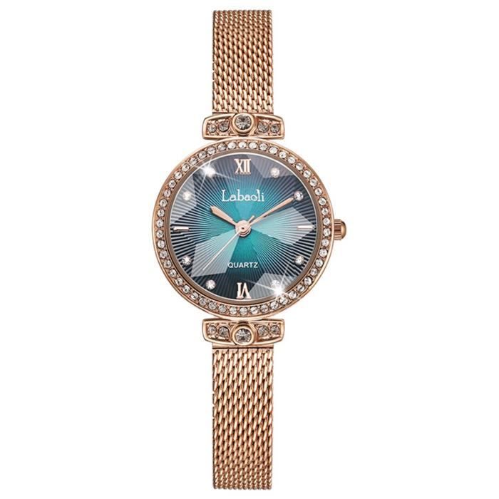 SHARPHY Montre femme de marque le nouveau mode diamant étanche haute qualité bracelet en acier bleu luxe