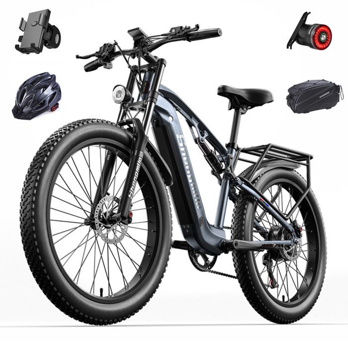 Vélo électrique Shengmilo tout suspendu MX05 BAFANG 1000W 48V 17.5AH 90KM E - Bike VTT 26'' FAT BIKE