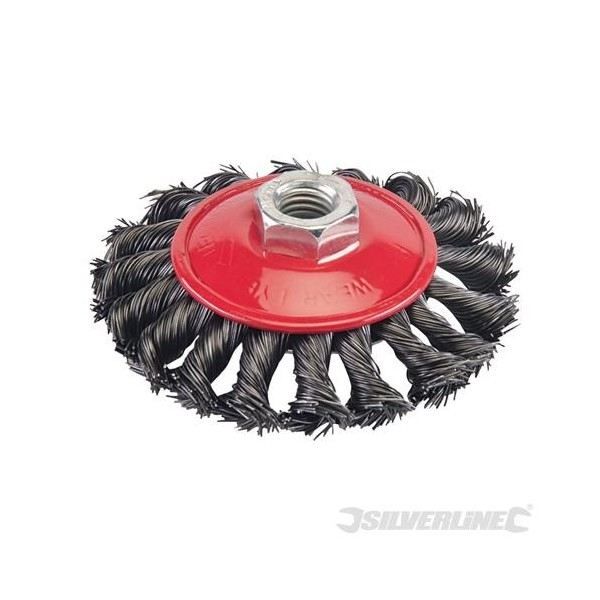 Silverline Brosse à fils d'acier torsadés D.115mm - vue 2