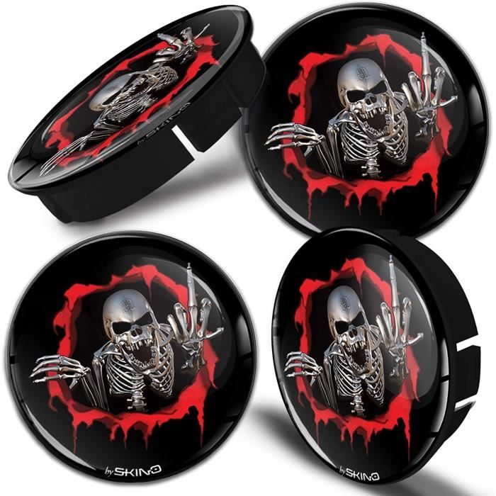 SkinoEu 4 X 68mm Autocollant 3D Silicone Cache-Moyeu Capuchons De Centre Enjoliveurs De Roue Voiture Cache Moyeux Jante Universel Cache-Moyeux Bête Beast Verte A 2168