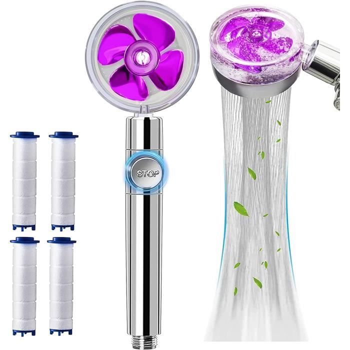 Wsaenir Pommeau De Douche à HéLice Haute Pression, Buse De Douche Rotative à éConomie D'Eau