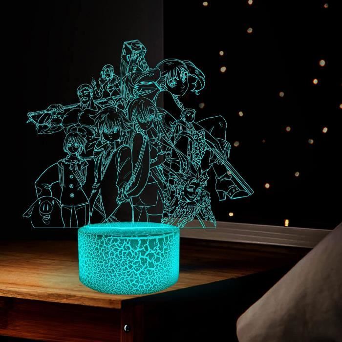 Lampe LED Veilleuse Seven Deadly Sins – Personnage Ban, 16 Couleurs, Télécommande, USB