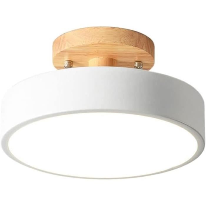 WOLWES Plafonnier LED Encastré, Simple Et Rond En Fer Forgé, 6 000 K