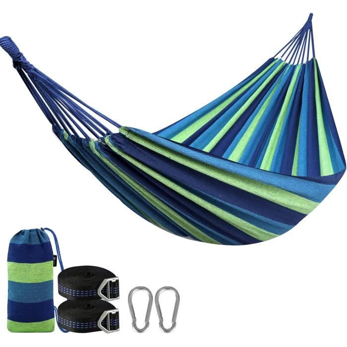 Hamac Brésilien En Coton Avec Sac De Transport - Pour Jardin, Balcon, Camping - 220x120cm, Portatif Et Confortable