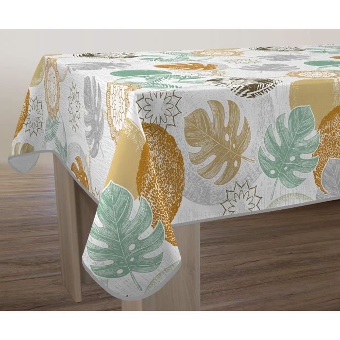 Nappe Lurex Entretien Facile - Crème Et Doré - Rectangle 150