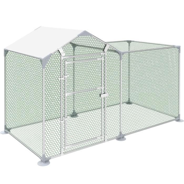 Comparer les prix de UISEBRT 2x1m Poulailler Cage Enclos pour Petits Animaux 2m² Enclos avec Toit en Polyéthylène pour Volailles Lapins Petits Animaux