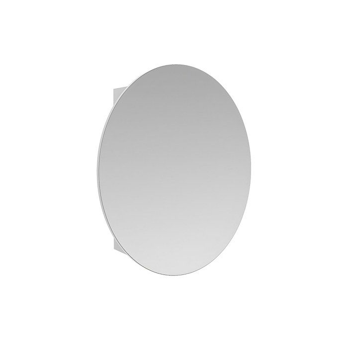 Armoire murale de salle de bain ovale avec miroir - Blanc - RURI