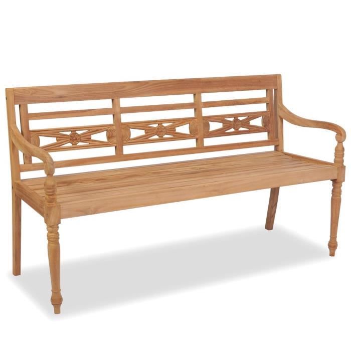 Banc De Jardin Banc Batavia Avec 3 Places Teck 150 X 51 5 X 84 Cm Achat Vente Agenouilloir Jardinage Banc De Jardinage Cdiscount