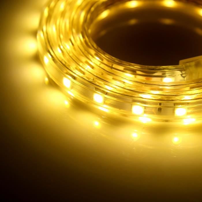 Ruban LED 220V 60 LEDs/mètre Blanc Froid étanche IP67 - Longueur 1 à 25m - Plug EU - Neuf