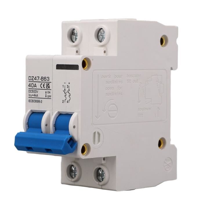 Mini Disjoncteur 2P 40A DC 500V - Disjoncteur De Sécurité MCB DZ47-63Z-2P