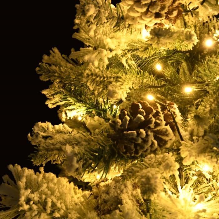 YOSOO Sapin de Noël neige floquée et LED et cônes 150 cm PVC et PE