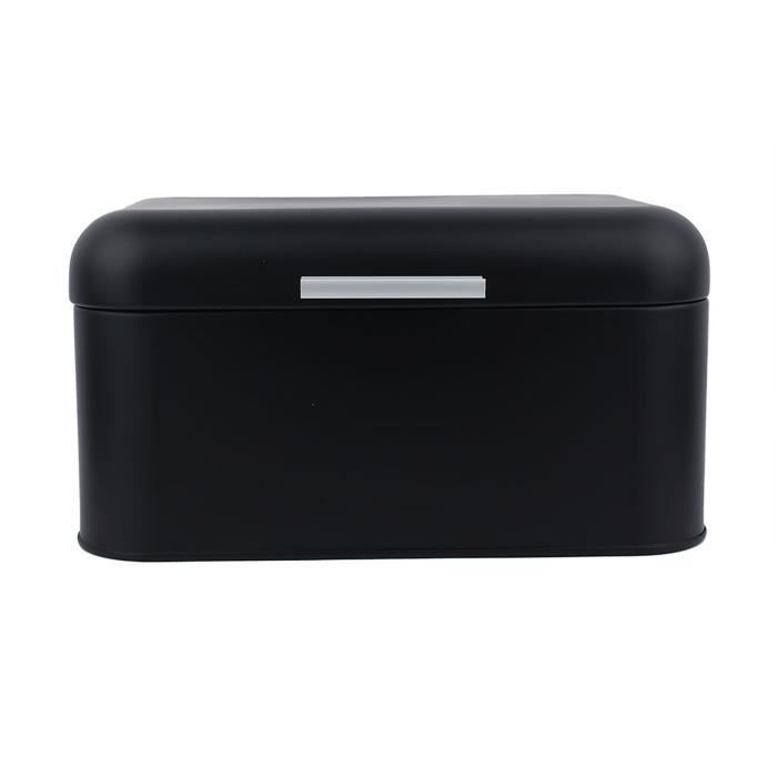Boîte à Pain Rectangulaire En Bambou Et Métal EliteHoff - 36x20x14 Cm, Couvercle à Charnière, Design Moderne