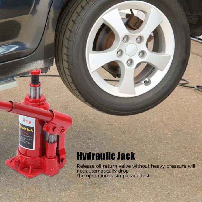 Cric Bouteille Hydraulique Goodyear 4 Tonnes - Pour Voiture, Moto, Ou Petits Travaux De Levage