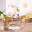 1pc pack chaise de salle à manger, chaise de bureau à domicile, jaune, style scandinave-1