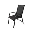 Lot de 2 fauteuils de jardin design - HABITAT ET JARDIN - Porto - Aluminium/Textilène - Noir-1