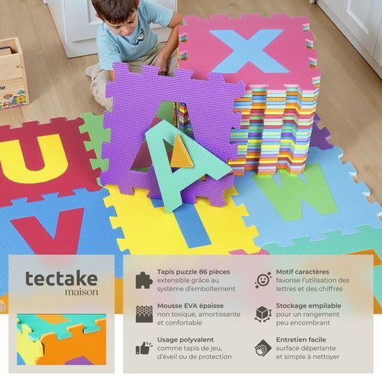 Tapis sur mesure Vinyle pour les enfants - Motif Puzzle jeu de briques multicolore Tapis sur mesure Vinyle pour les enfants - Motif Puzzle jeu de briques multicolore