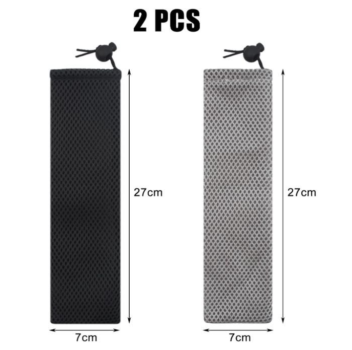 2 Pièces Pochette Pour Couvert,Pochette Couvert,Set Couverts Voyage,Couvert Portable,pour Bureau,École,Voyage,Camping,Randonnée,Pique-nique,27 * 7cm( Noir,Gris