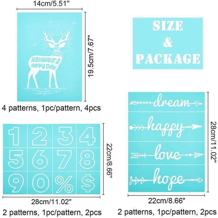 DIY T-shirt Motif égyptien Pochoir Sérigraphie Autocollant OLYCRAFT - Motif Hiéroglyphe égyptien, 19.5x14 Cm, Réutilisable, Pour T-shirt, Bois Autocollant Tissu Bois