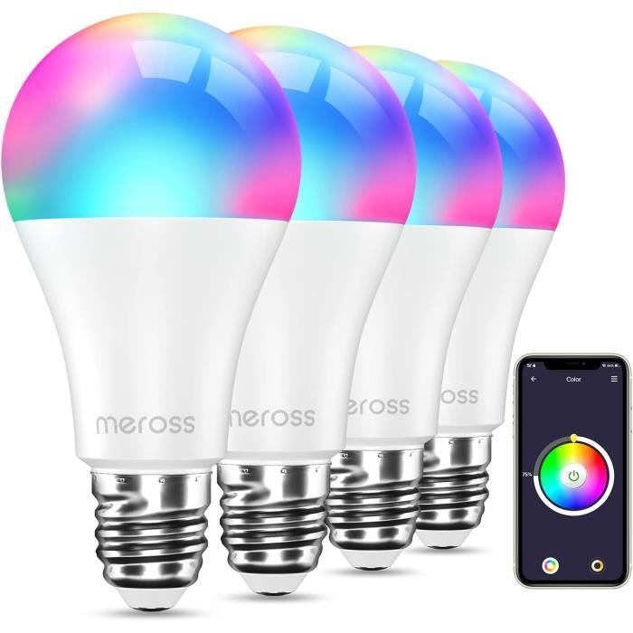 Lot de 2 Ampoules LED RGB Intelligente E27 Wifi Smart Bulb, Ampoule  Connectee Alexa,Google Home, Commande De Téléphone - Cdiscount Bricolage