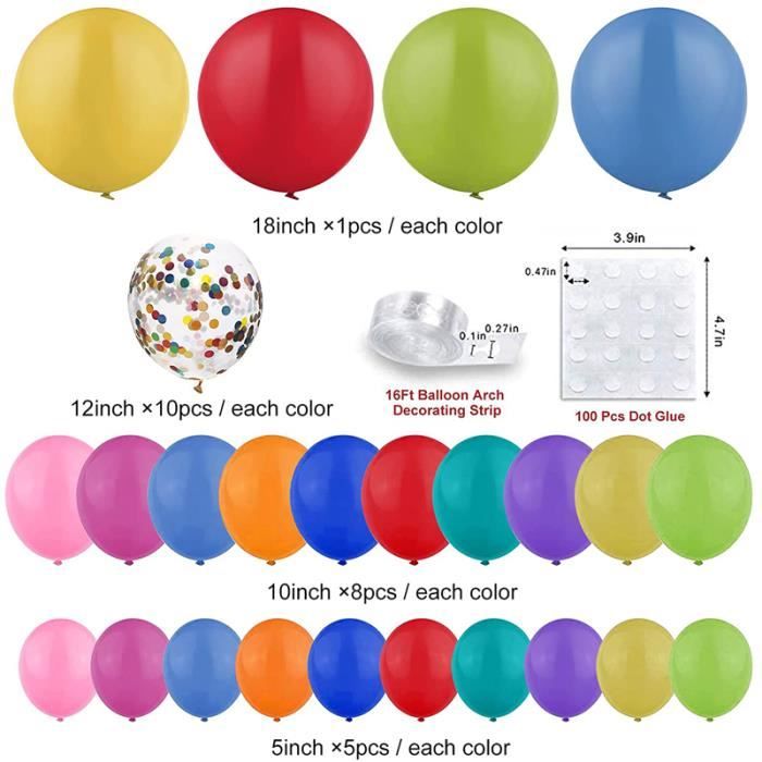 Ballon anniversaire 30 ans multicolore x 6 - Mes Fêtes