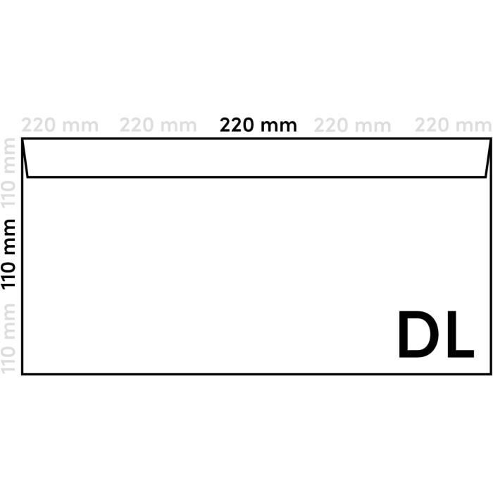 25 Enveloppes Fenêtres DL 110x220 Mm - Blanches, à Peler Et Sceller, Neuves