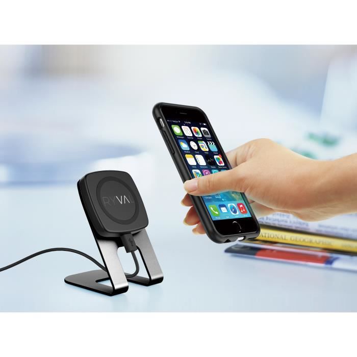 Shot - Support Bureau Chargeur sans Fil pour IPHONE 11 Pro MaxSmartphone  Induction QI Bureau (NOIR) - Chargeur secteur téléphone - Rue du Commerce
