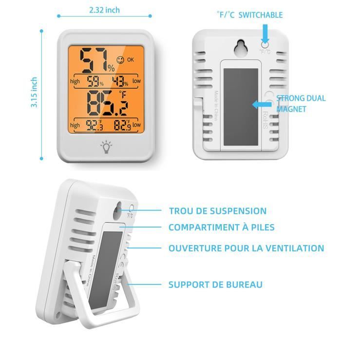 Therye.com-Mesureur de température numérique LCD électronique