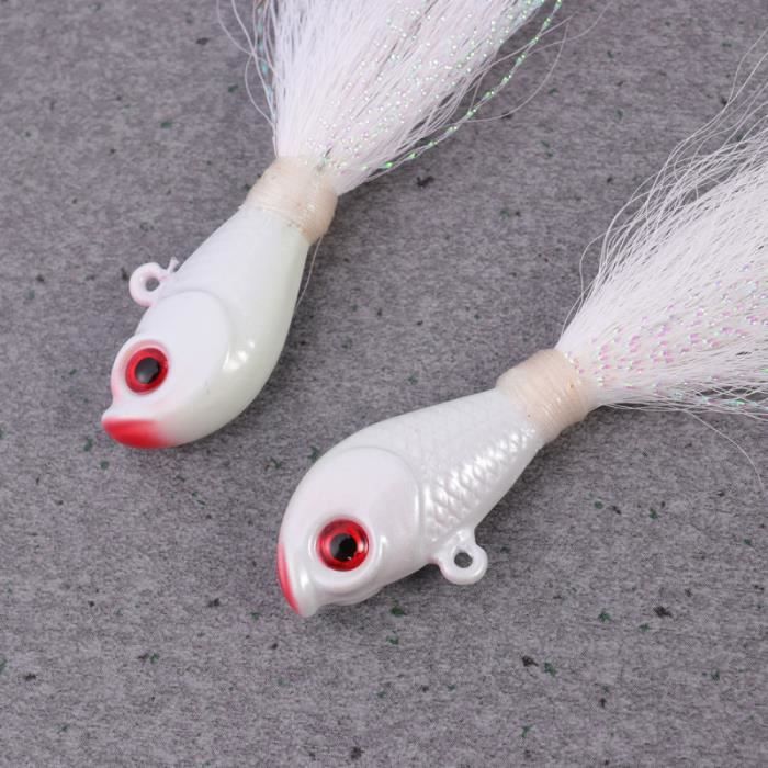 Crochets De Ficelle De Leurre Lumineux - 5 Ensembles Appâts Pêche Plumes En Acier Carbone